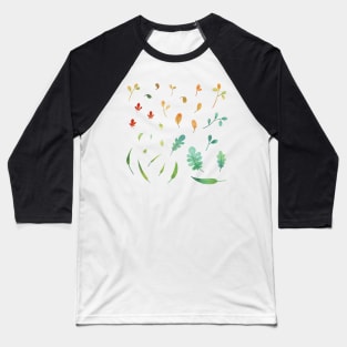 Watercolor leaves pack set Baseball T-Shirt